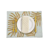 Milky Golden Petal Mats Set Of 6 mats