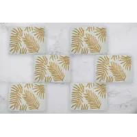 Milky Golden Petal Mats Set Of 6 mats