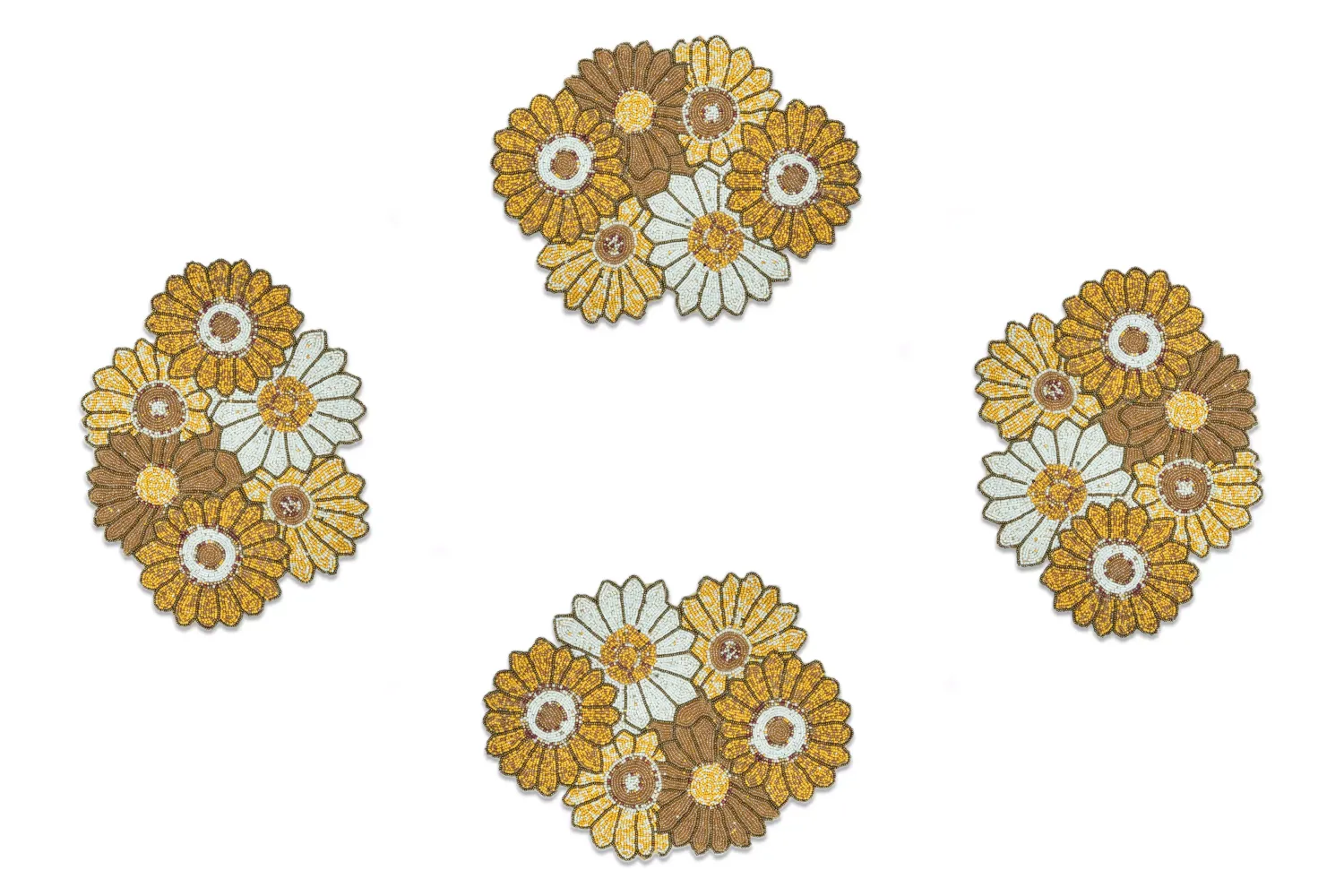 Chestnut Floral Mats Set Of Six Chestnut Floral Mats Set Of Six