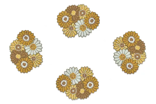 Chestnut Floral Mats Set Of Six