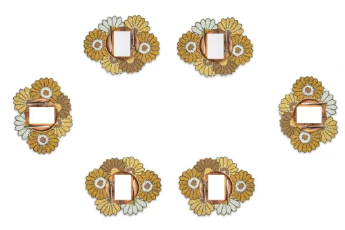 Chestnut Floral Mats Set Of Six