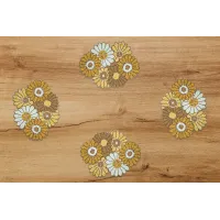 Chestnut Floral Mats Set Of Six