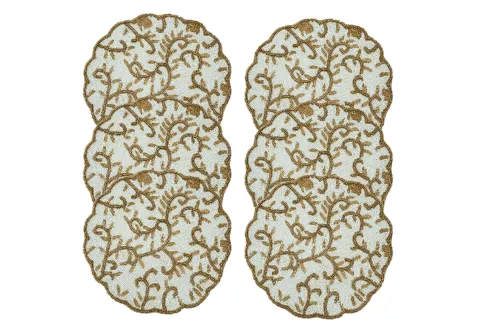 Creamy Golden Mats Set Of Six Mats