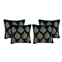 Black Sparkle Set Of Five Cushion Covers