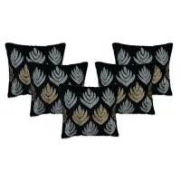 Black Sparkle Set Of Five Cushion Covers