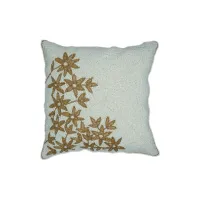 Milky Golden Flower Cushion Cover Set Of Five