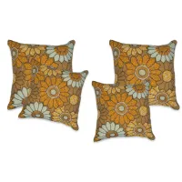 Chestnut Floral Bunch Set Of Five Cushion Covers