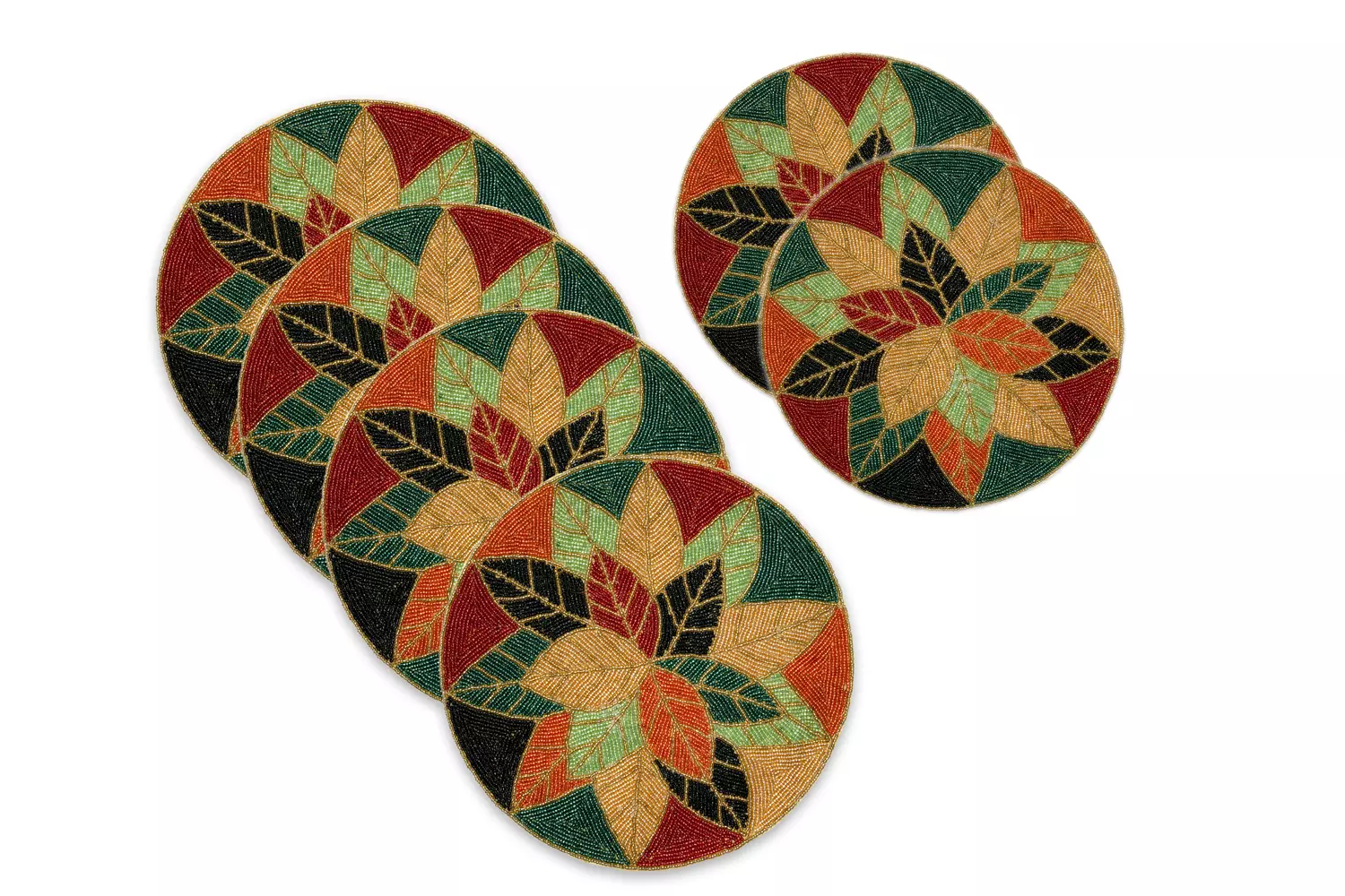 Multi Color Leaf Mats Set Of Six Mats Multi Color Leaf Mats Set Of Six Mats