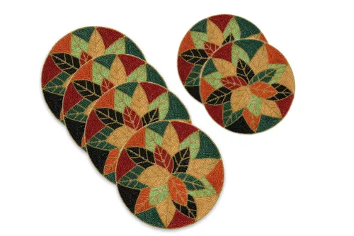 Multi Color Leaf Mats Set Of Six Mats
