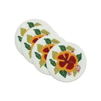 Pearly Bold Red Lily Set Of Six Mats