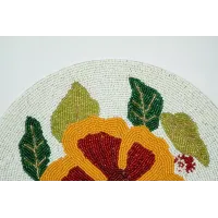 Pearly Bold Red Lily Set Of Six Mats
