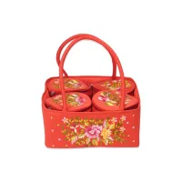 Vibrant Red Four Jar Hamper