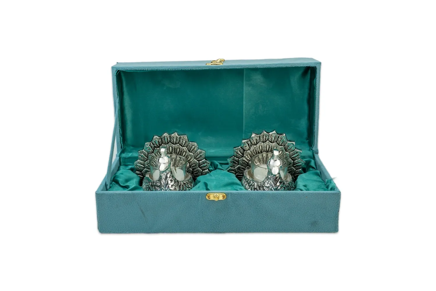 Peacock Tealight Pair Peacock Tealight Pair