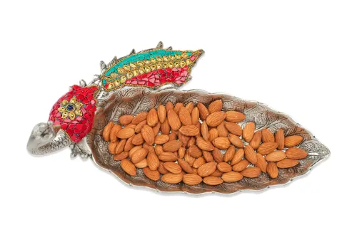 Peacock Leaf Platter [Silver]