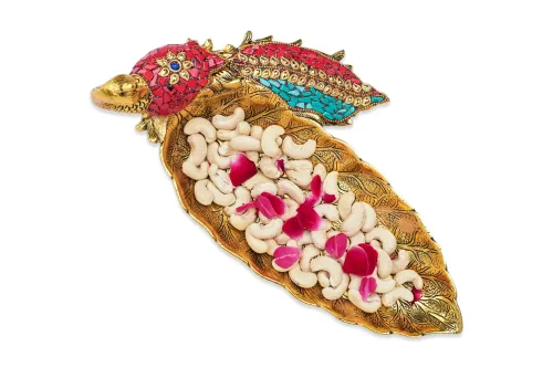 Peacock Leaf Platter [Golden]