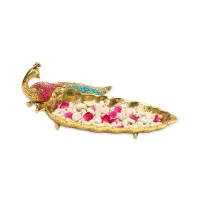 Peacock Leaf Platter [Golden]