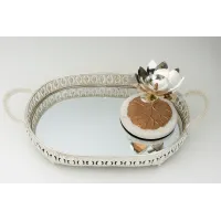 Mirror Base Oval Tray