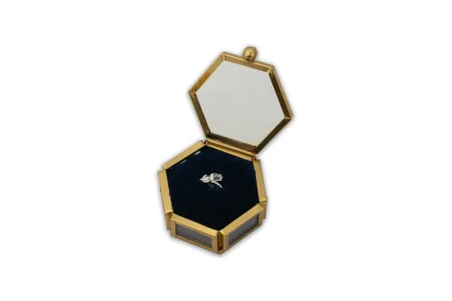Hexagon Brass/Glass Boxes