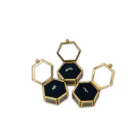 Hexagon Brass/Glass Boxes